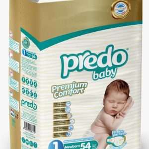 Predo Baby Diaper, Premium Comfort, Size-1,New Born (2-5Kg),54pc/